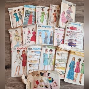 Simplicity Vintage Sewing Patterns Collection 15 Cut Patterns